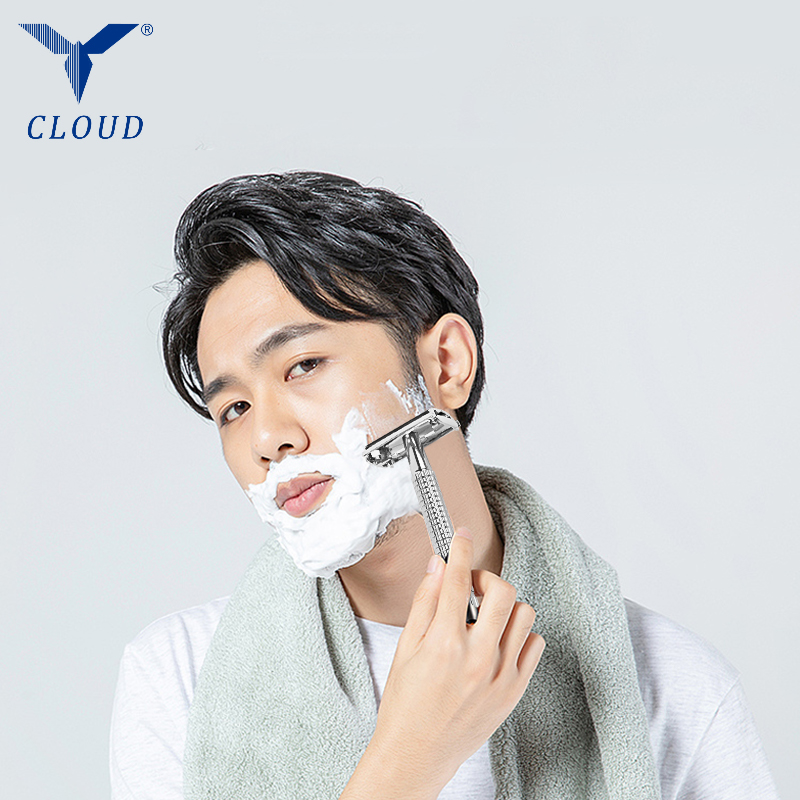 74 Keluli Tahan Karat Pisau Dua Pisau Terbuka T-Shaped Pisau Cukur Manual